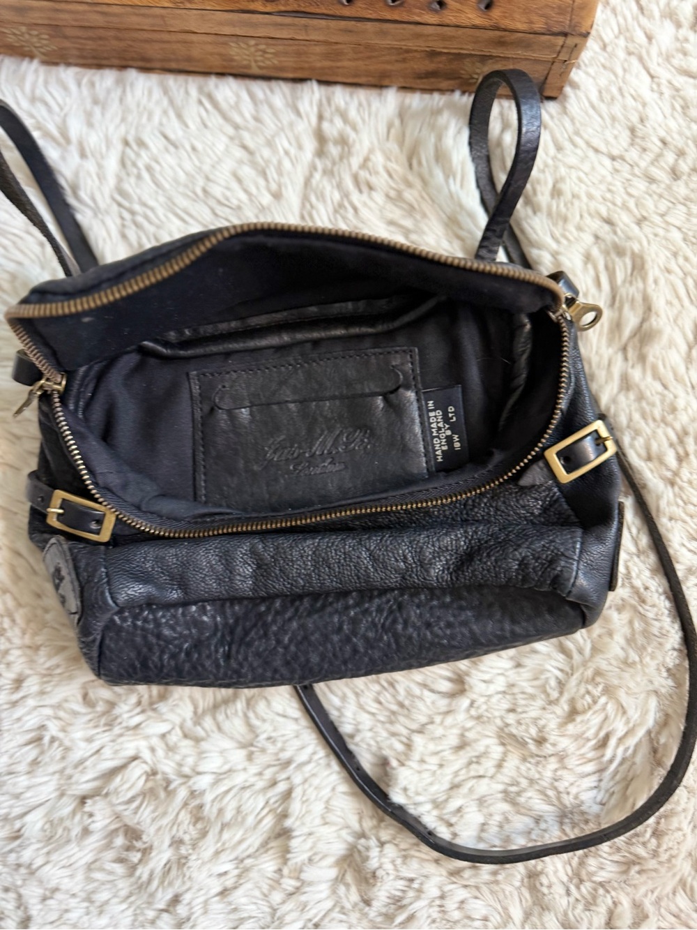 Jas MB Black Leather Cross Body Bag - Picture 9 of 15